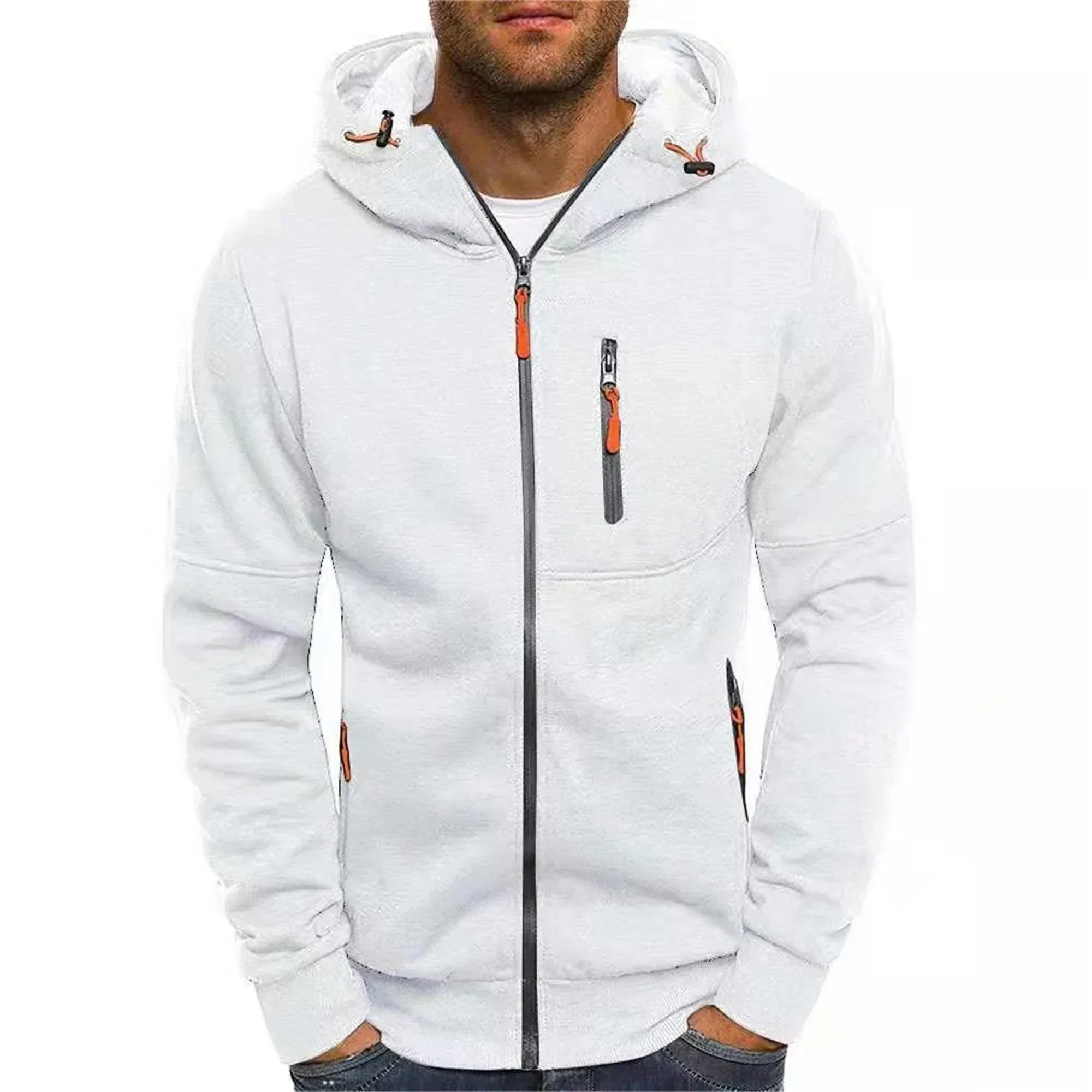 Men's hooded jacket Casual long-sleeved hoodie Zipper Gym sports hoodie Spring and Autumn