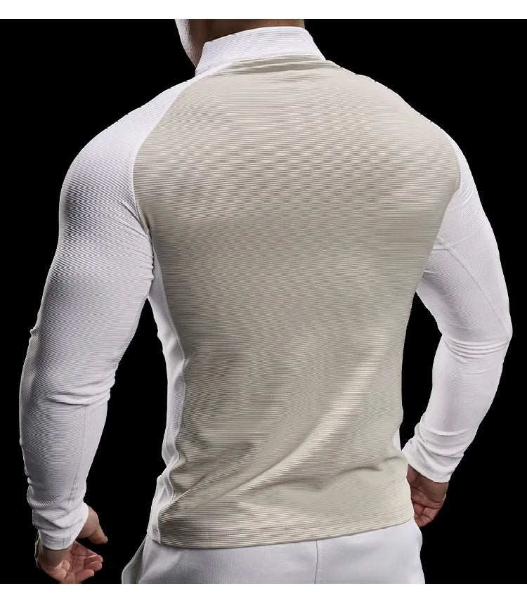 2024 New Men Sportswear Fitness Top Gym Jacket Quick-drying Breathable Slim Long-sleeved T-shirt Running Training Clothes Autumn
