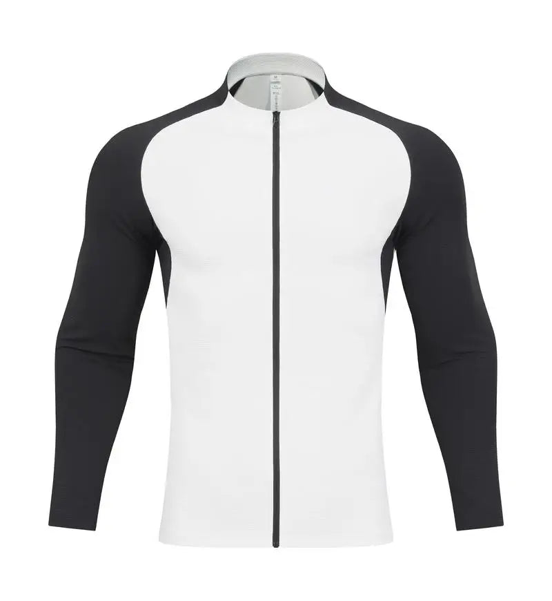 2024 New Men Sportswear Fitness Top Gym Jacket Quick-drying Breathable Slim Long-sleeved T-shirt Running Training Clothes Autumn