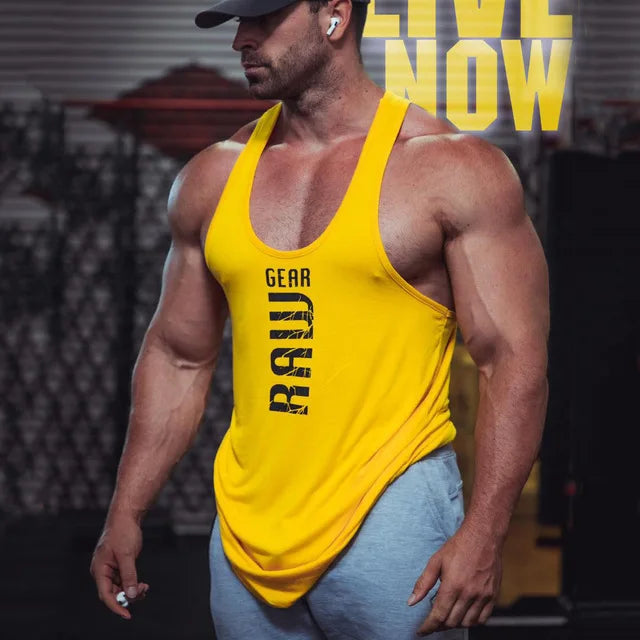 2025 new mens cotton tank tops shirt gym fitness vest sleeveless male casual bodybuilding sports man Workout clothes clothing