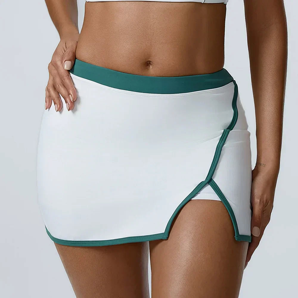 Women Shorts Solid Color Gym High Waist Tennis Skirts With Shorts Quick Dry Sports Short Skirt Workout Clothes Fitness Skirts