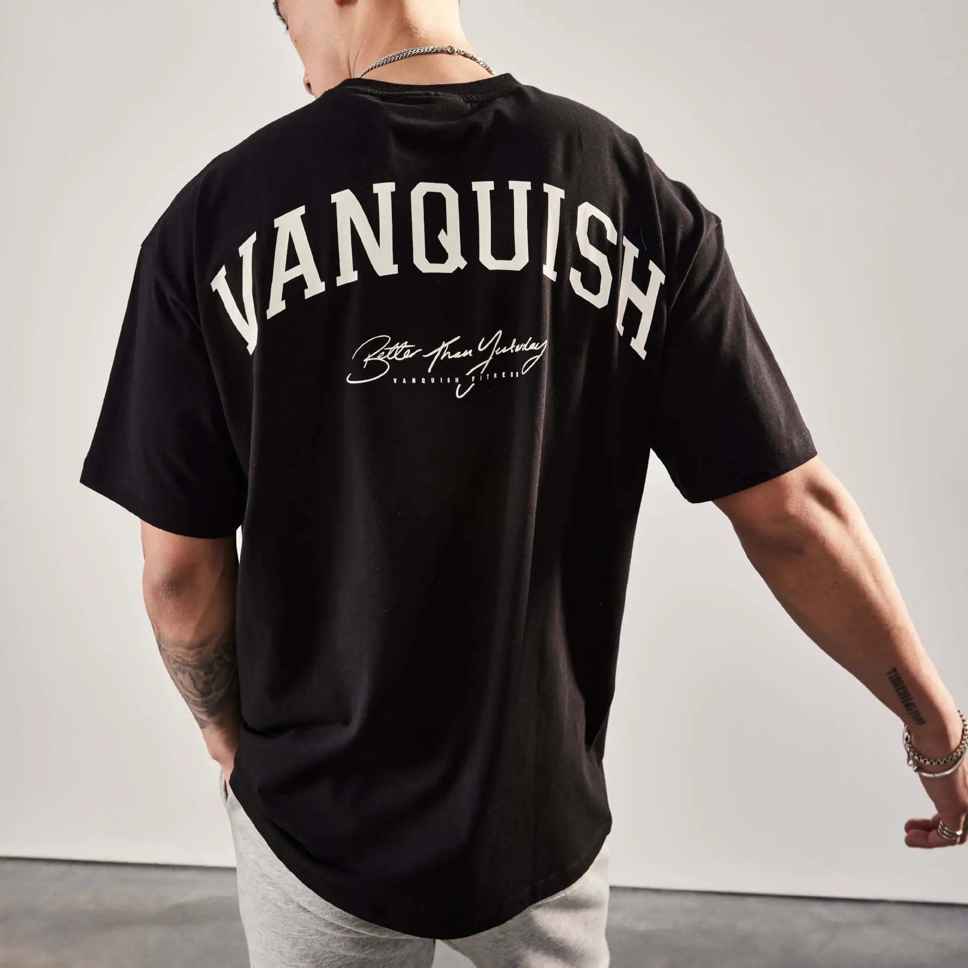 Men's Fitness Training Sports Loose T-Shirt Printed Fashion Casual Large Size Y2K Breathable Elastic Crew Neck Short Sleeve Tops